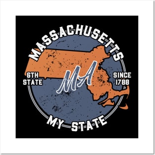 Massachusetts My State Patriot State Tourist Gift Posters and Art